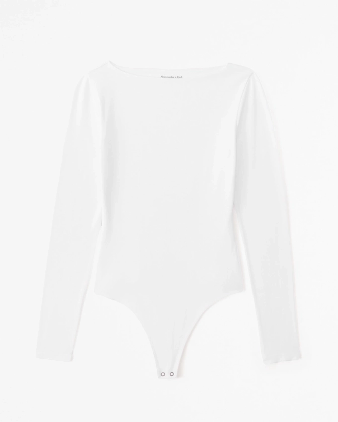 Women's Long-Sleeve Cotton-Modal Slash Bodysuit | Women's Sale | Abercrombie.com