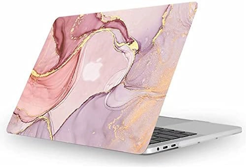 Fancity Compatible with MacBook Air 13 Inch Case 2020 2021, Model A2337(M1) A2179 A1932 with Touch ID Hard Plastic Cover Anti-Scratch Protective Case for New Mac Air 13.3 inch 2018-2021, Marble Pink