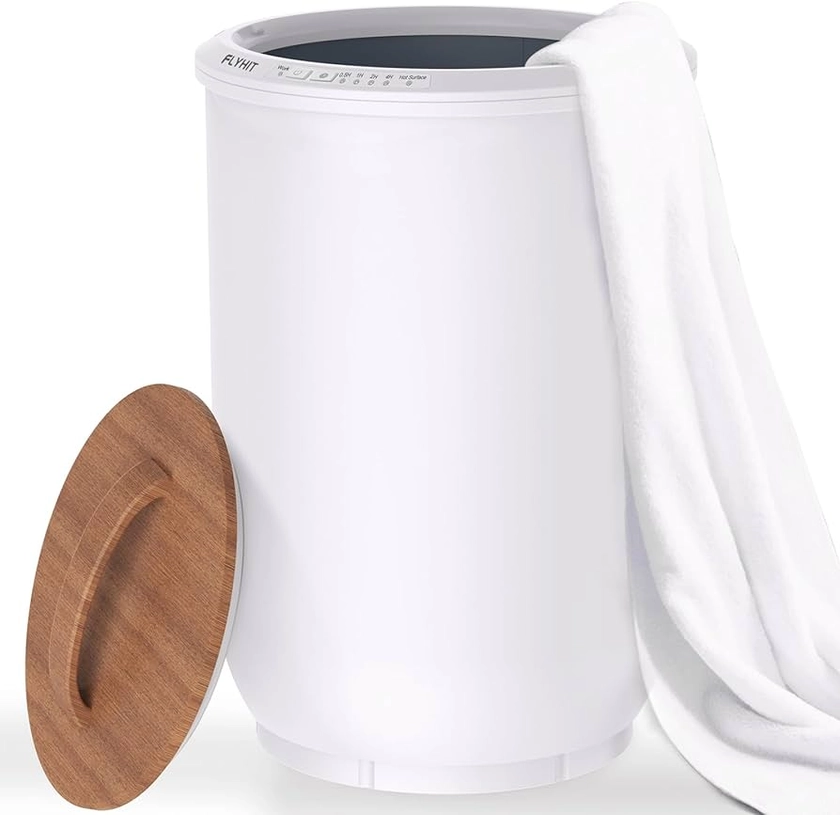 Luxury Towel Warmers for Bathroom - Wooden Lid, Large Towel Warmer Bucket, Auto Shut Off, Fits Up to Two 40"X70" Oversized Towels, Best Ideals