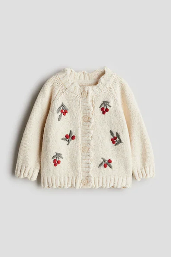 Embroidery-detail cardigan