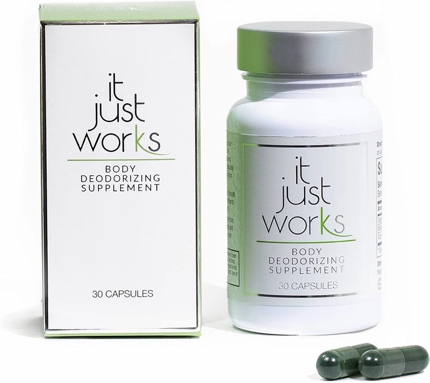 It Just Works All Natural Full Body Deodorizing Supplement for Underarms and Private Parts | Vegan & Organic Deodorant That Works from The Inside Out (30 Count)