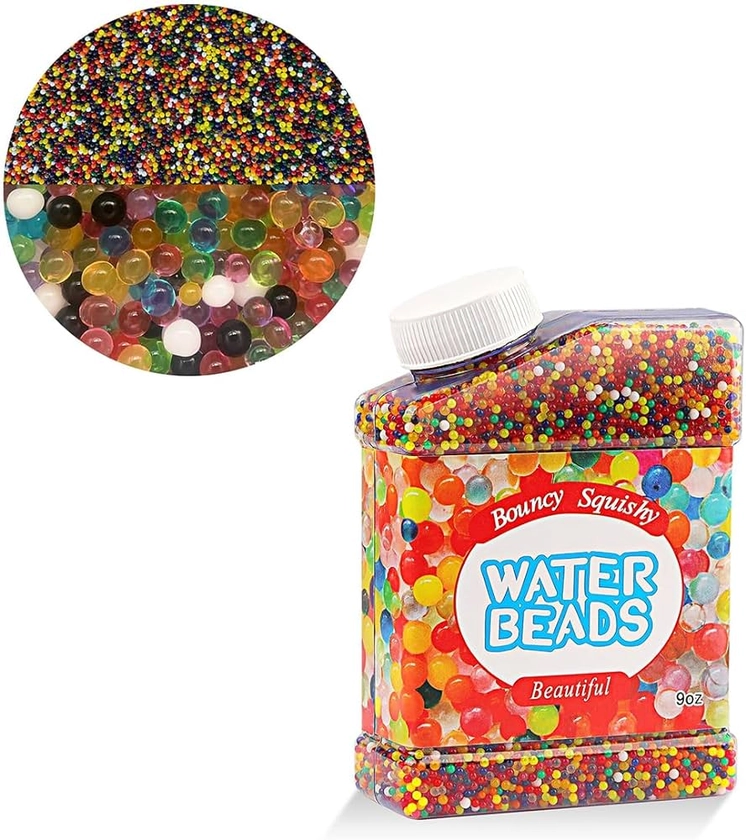 Water Beads 50000 Rainbow Mix Non Toxic Gel Water Beads, Vase Filler for Candle, Jelly Water Gel Beads for Vase, Wedding Decoration, Floral Arrangement