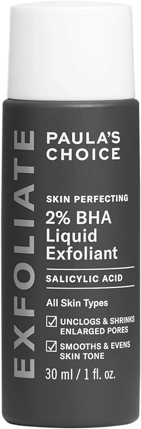 Amazon.com: Paula's Choice Skin Perfecting 2% BHA Liquid Salicylic Acid Exfoliant, Gentle Facial Exfoliator for Blackheads, Large Pores, Wrinkles & Fine Lines, Travel Size, 1 Fluid Ounce : Paula's Choice: Beauty & Personal Care