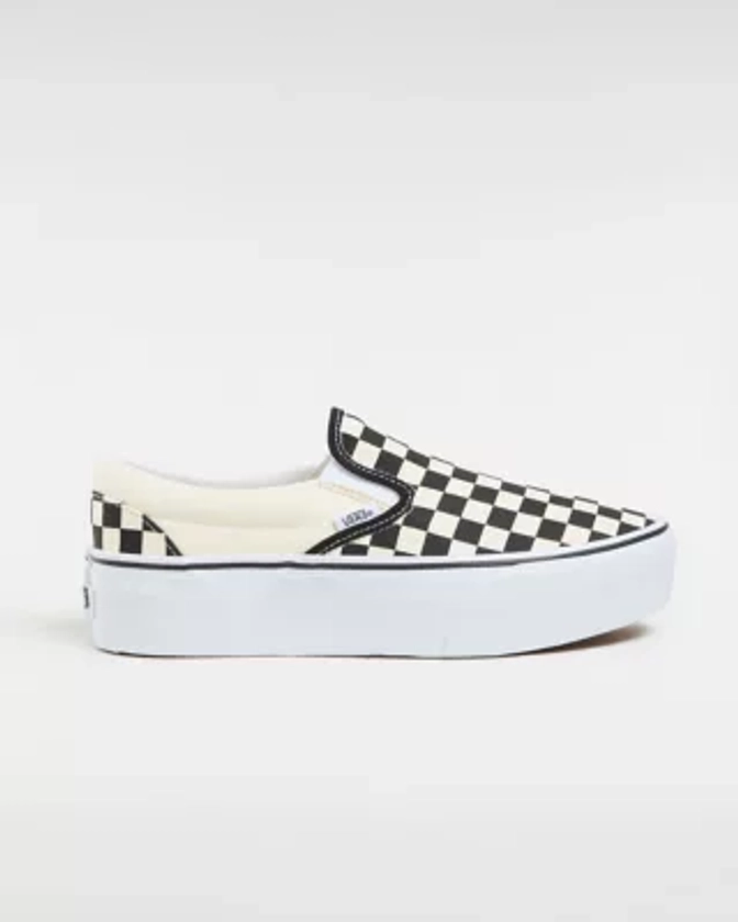 Classic Slip-On Stackform Shoes | Black, White | Vans