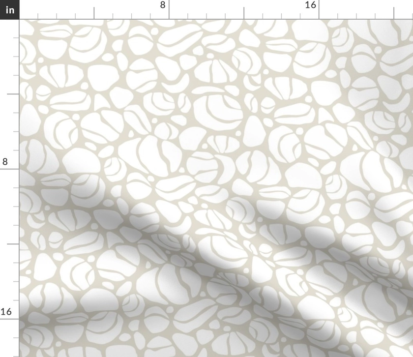 Rock Collection: White on Linen - Fabric | Spoonflower