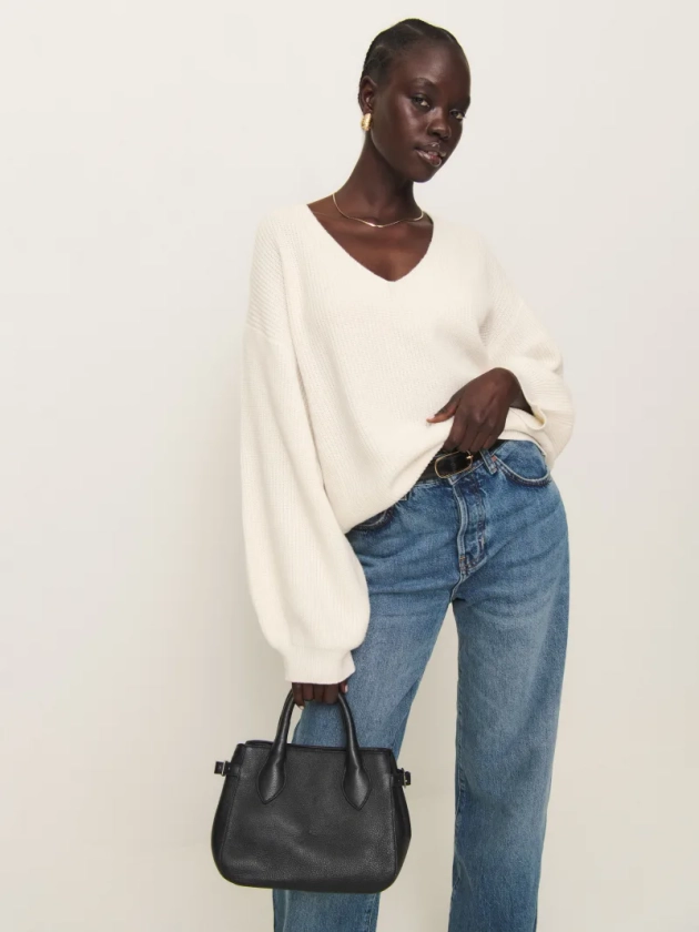 Ellery Cashmere Blend Oversized V-neck Sweater