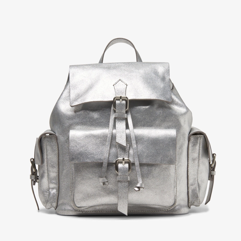 Womens Raelyn Pack Silver Leather Backpack | Clarks UK
