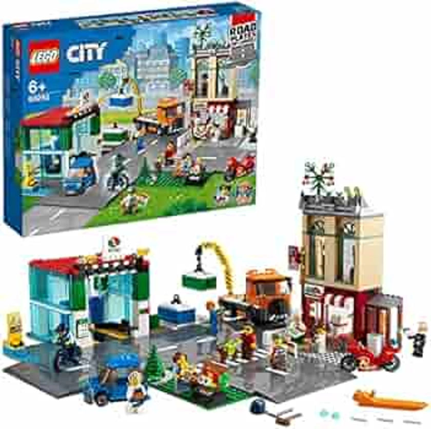 LEGO 60292 City Stadscentrum Bouwset met een Speelgoedmotor, Fiets, Vrachtwagen, Rijplaten en 8 Minifiguren : Amazon.nl: Speelgoed & spellen