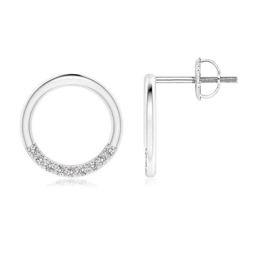 Open Circle Diamond Stud Earrings | Angara