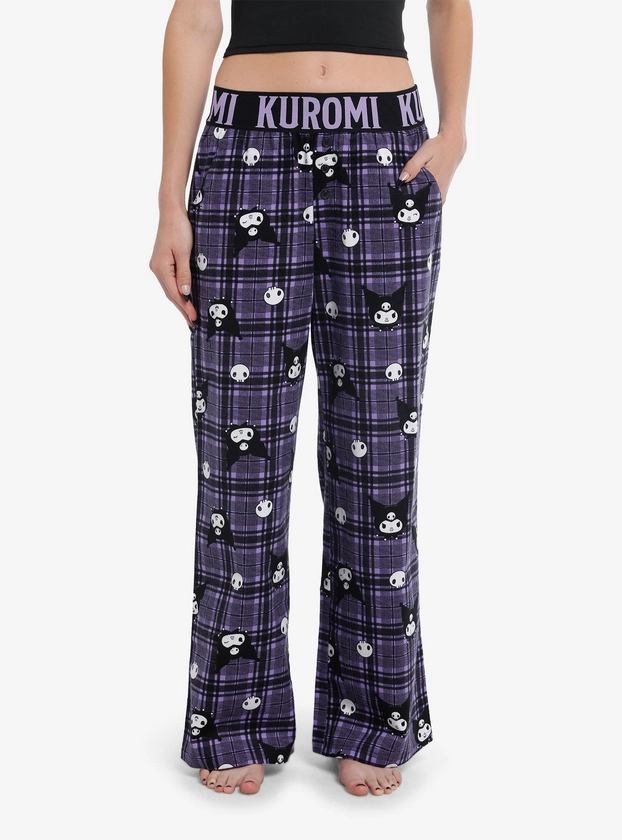 Kuromi Plaid Girls Pajama Pants