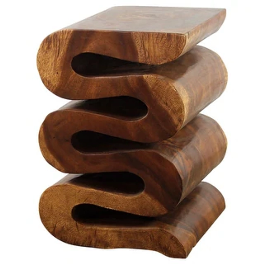 Haussmann® Wood Wave Verve Accent Table 14x14x20 in H Walnut Oil - 14 x 14 x 20