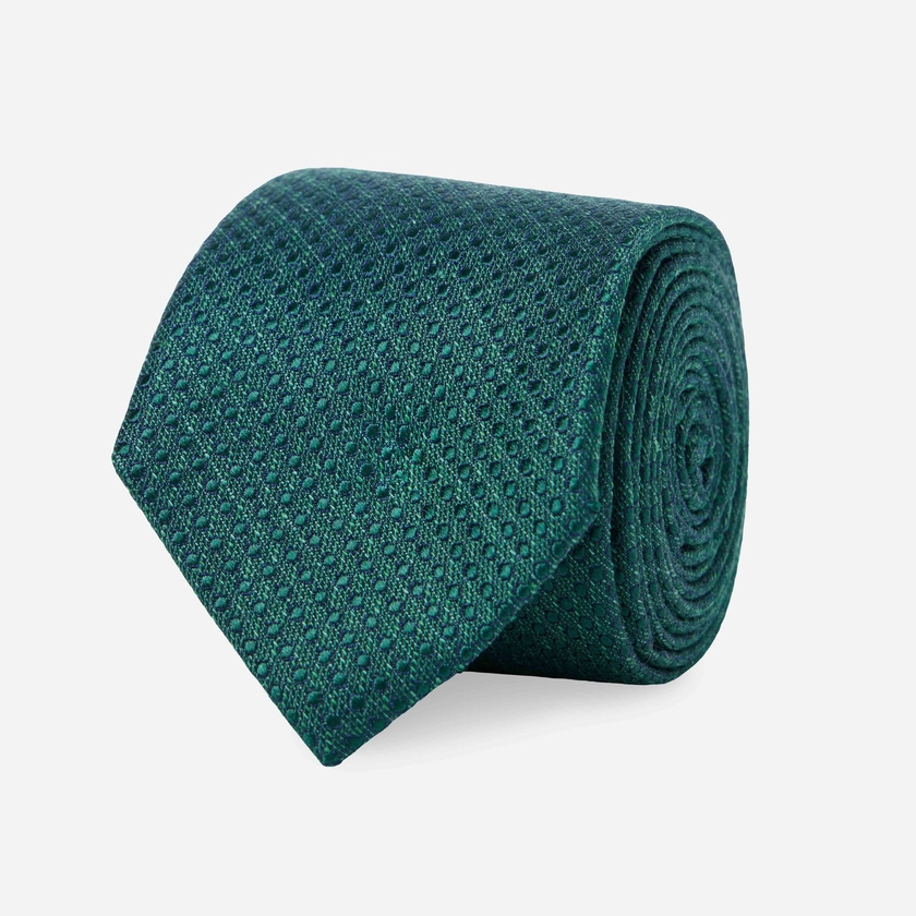 Bhldn Dotted Spin Hunter Green Tie | Silk Ties | Tie Bar