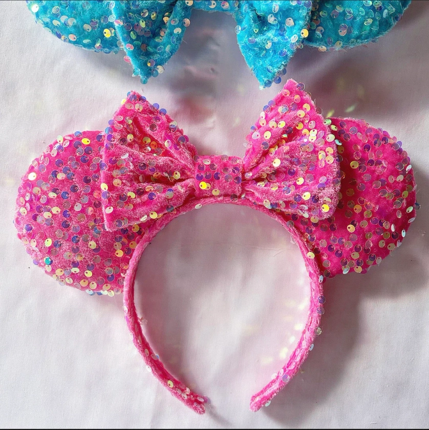 Bright Pink Sparkle Mouse Ears - Etsy