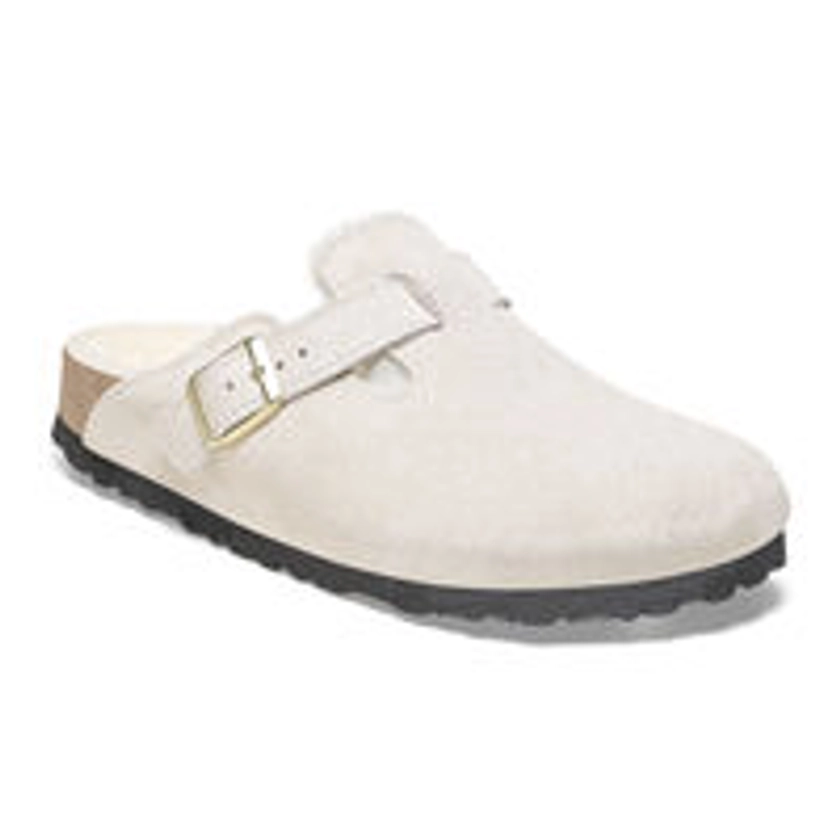 Boston Shearling Suede Leather-Shearling Antique White | BIRKENSTOCK