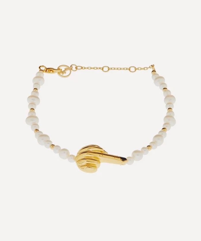 Anissa Kermiche Gold-Plated French for Goodnight Pearl Bracelet | Liberty