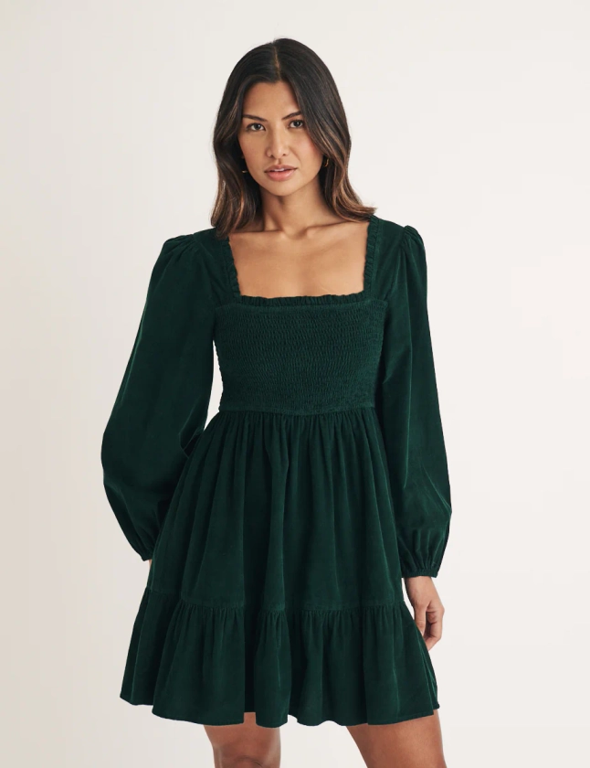 Green Cord Elsa Mini Dress