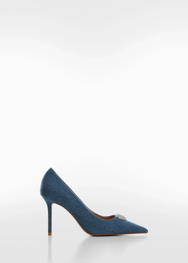 Chaussures denim détail strass - Femme | MANGO France métropolitaine