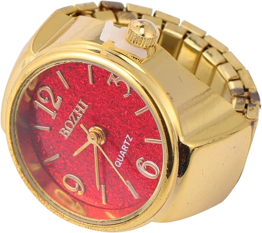 Amazon.com: Baluue Women Men Finger Watch Vintage Ring Watch Round Quartz Analog Finger Ring Watch for Birthday Graduation Red : Clothing, Shoes & Jewelry