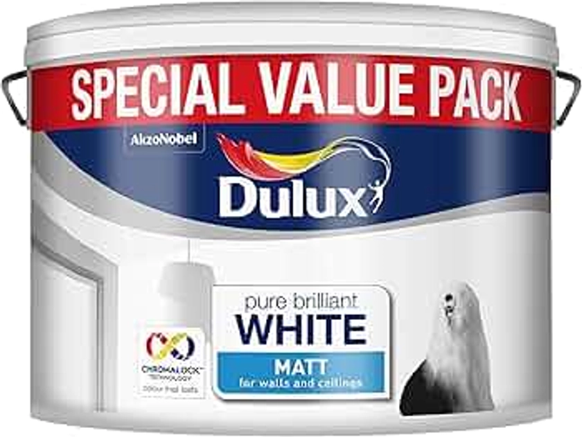 Dulux Matt Paint, 7 L - Pure Brilliant White