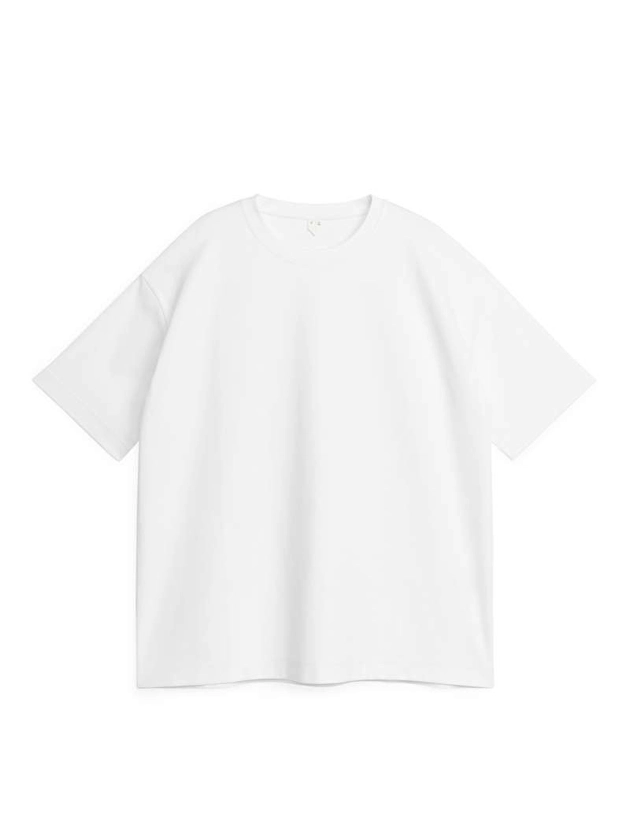 T-shirt épais - Blanc - Tops - ARKET FR