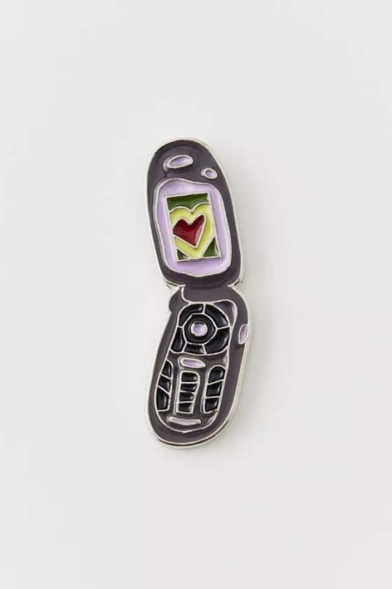 Flip Phone Enameled Pin