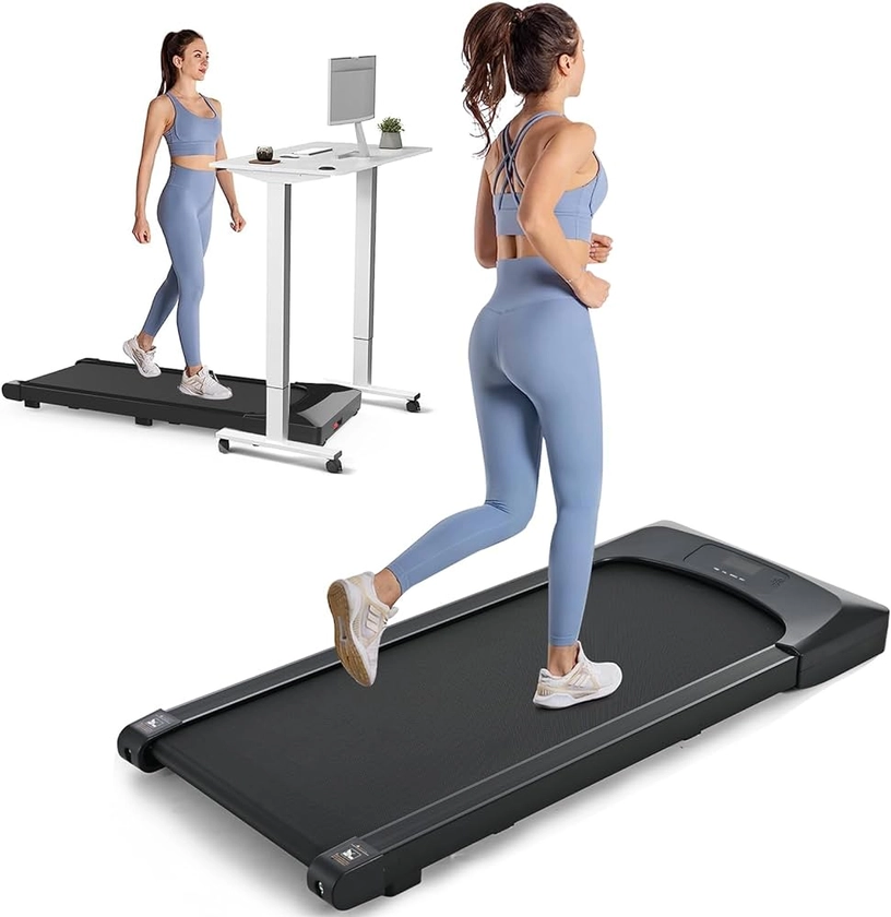 Under Desk Treadmill, Walking Pad for Home/Office, Portable Walking Treadmill 2.5HP, Walking Jogging Machine with 265 lbs Weight Capacity Remote Control LED Display