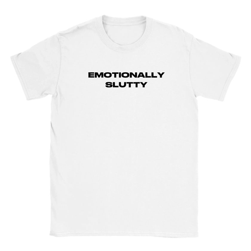 Emotionally Slutty Baby Tee: SATC Quote Printed Short T-shirt