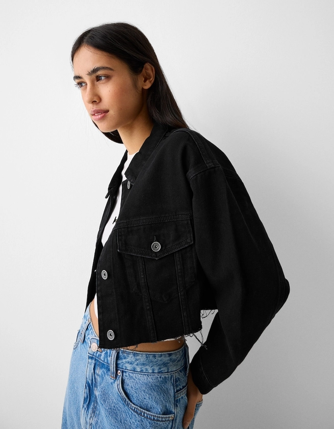 Giubbotto cropped in denim - BSK Teen