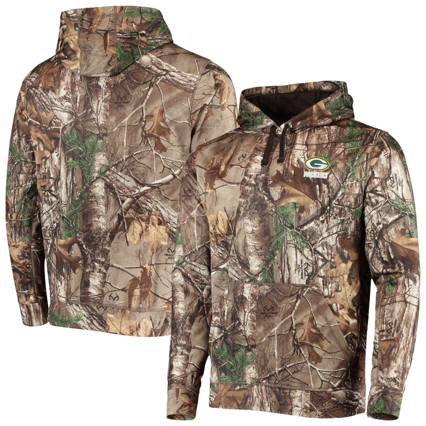 Men's Green Bay Packers Dunbrooke Realtree Camo Circle Champion Tech Fleece Pullover Hoodie