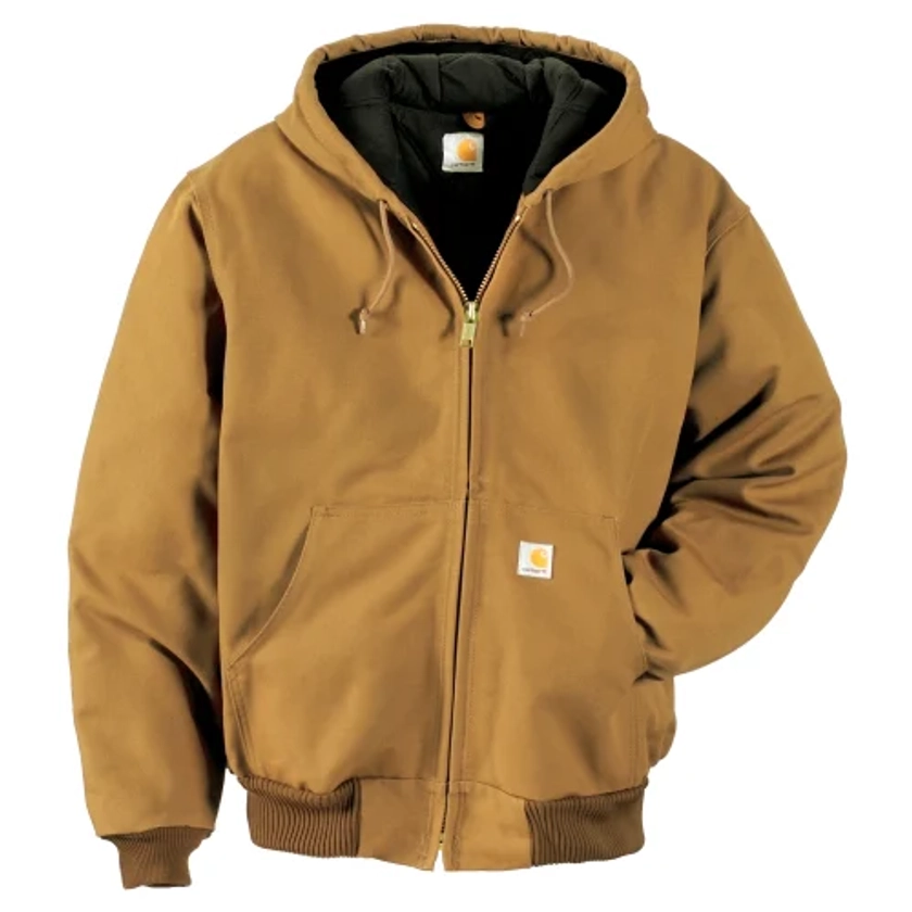 Carhartt Loose-Fit Firm Duck Insulated Flannel Lined Active Hooded Jacket for Men