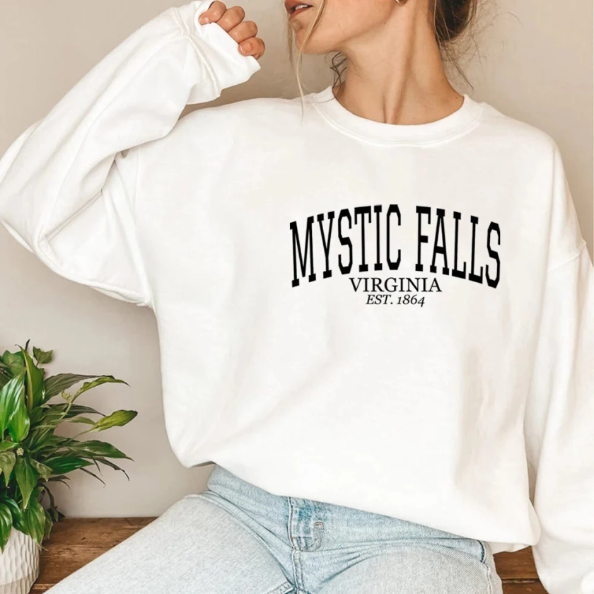 Women's Mystic Falls Printed Pullover Sweatshirt