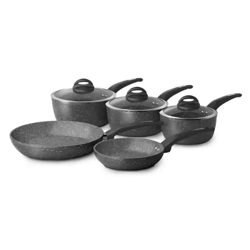 Cerastone Forged 5 Piece Pan Set Graphite | T81276 | Housewares | Tower Housewares