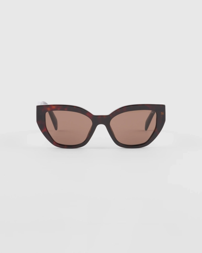 Lunettes De Soleil Avec Logo Prada Verres Polarisés Marron | PRADA