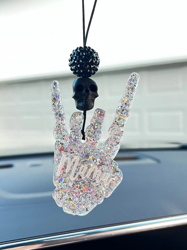 Rearview Mirror Charm, Car Charm, Skull Car Charm, Car Charms, Mama Car Charms