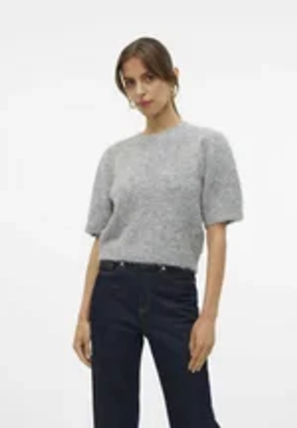 Vero Moda VMNOVAH - T-shirt basique - medium grey melange/gris foncé - ZALANDO.FR