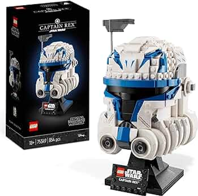 LEGO 75349 Star Wars Captain Rex Helmet, The Clone Wars Collectible Set, Christmas Treat for Adults, 2023 Series Model Collection, Memorabilia Gifts for Men, Women, Him or Her