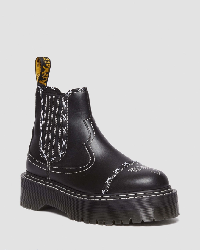 2976 Contrast Stitch Leather Chelsea Boots in Black | Dr. Martens