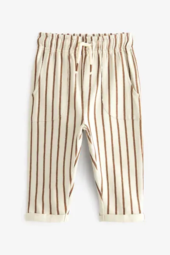 Buy Ecru Cream/Brown Lightweight Stripe Jersey Joggers (3mths-7yrs) from the Next UK online shop