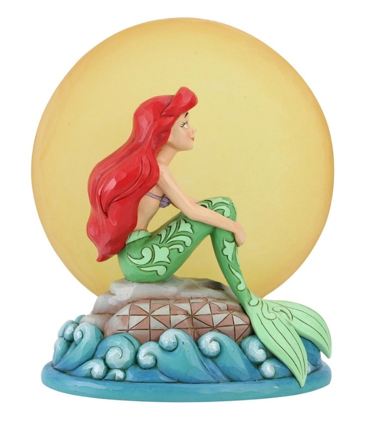 Ariel Sur Son Rocher Avec Lune Lumineuse - Disney Traditions