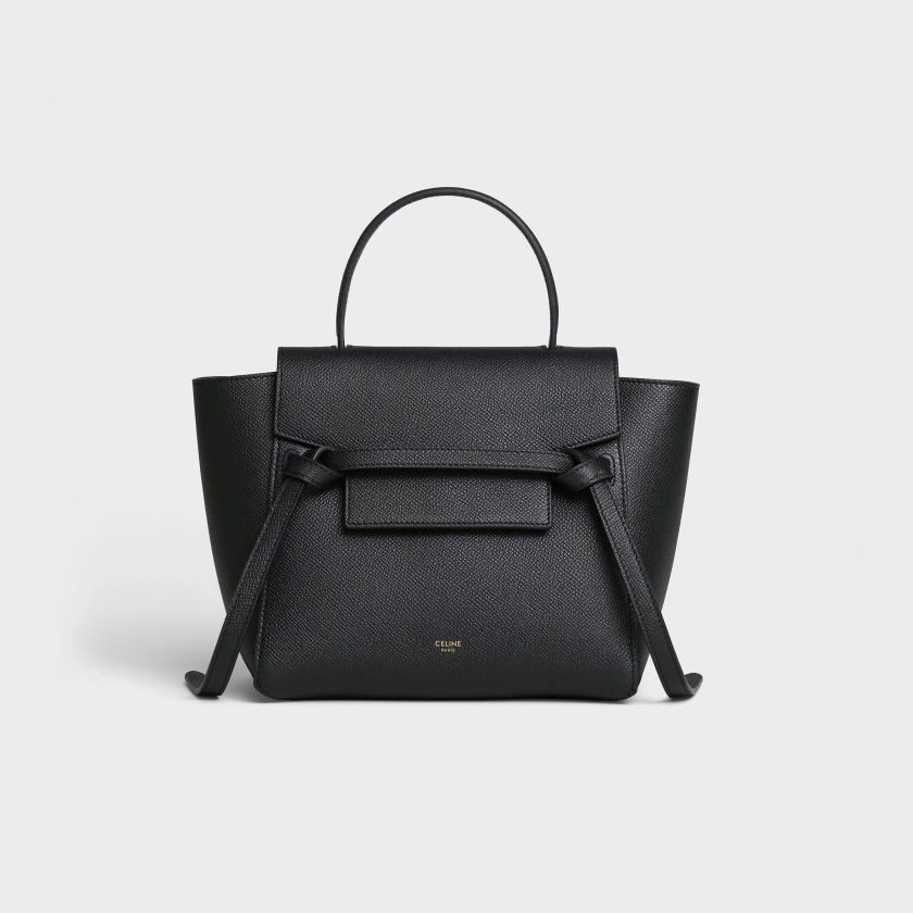 CELINE - Nano Belt Bag In Grained Calfskin Leather - Black - For Women