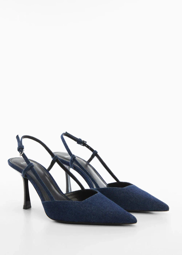 High-heeled denim shoes - Women | Mango USA