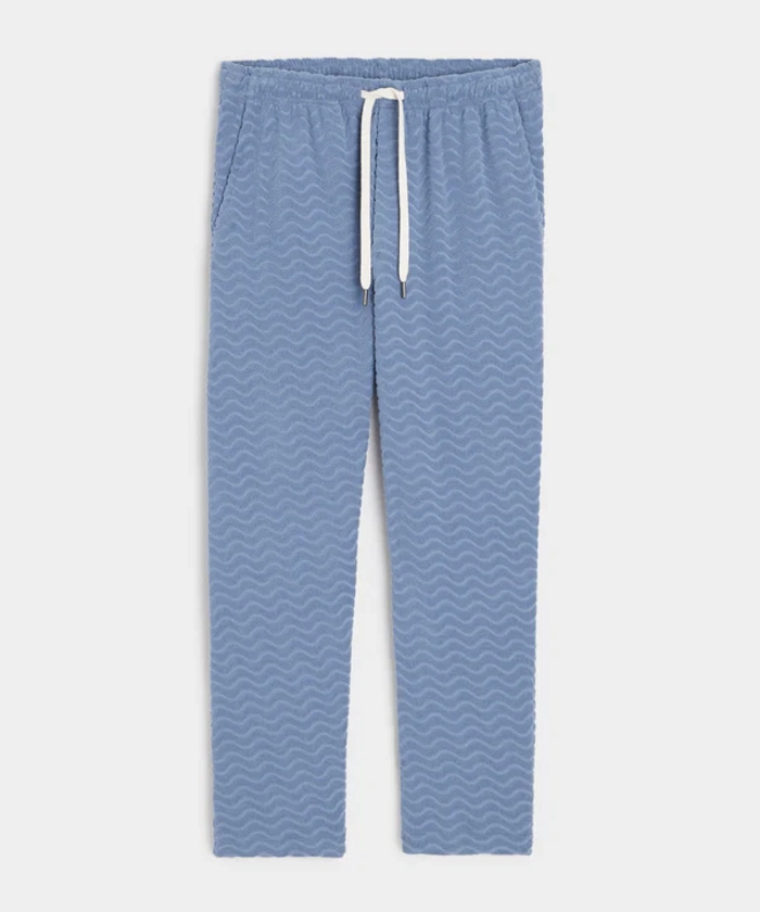 Wave Jacquard Terry Pant in Steel Blue