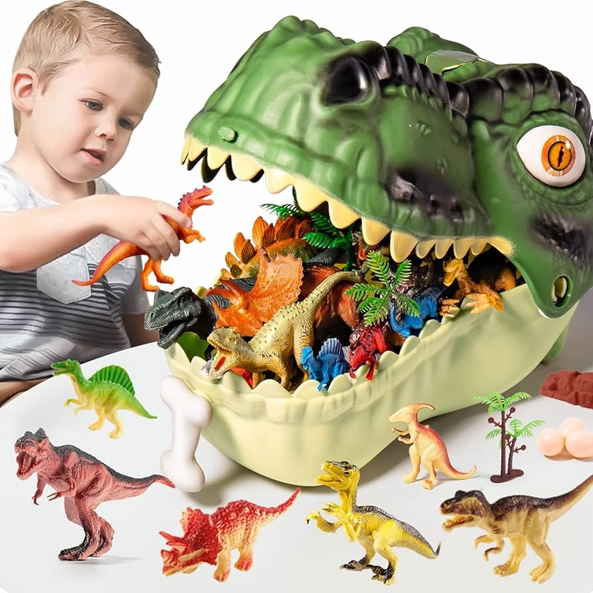 Amazon.com: RISUNTOY Dinosaur Toys for Kids 3-5,45PCS Realistic Jurassic Dinosaurs Figures with Eggs&Trees&Fence Playset to Create a Dino World,Educational Figures, Great Gift for Toddler Boys & Girls : Toys & Games