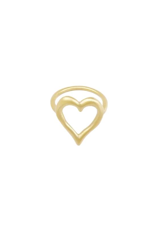 Gestructureerde hart ring - goud 16 SKU0253306-185 16 Goud Groothandel SKU0253306-185 16