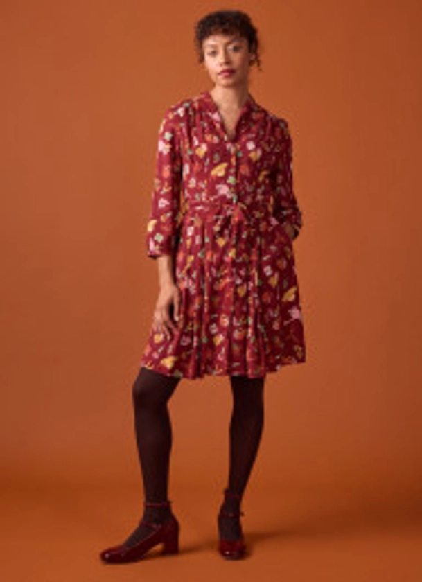 Barbara Garden Print Button-Through Dress