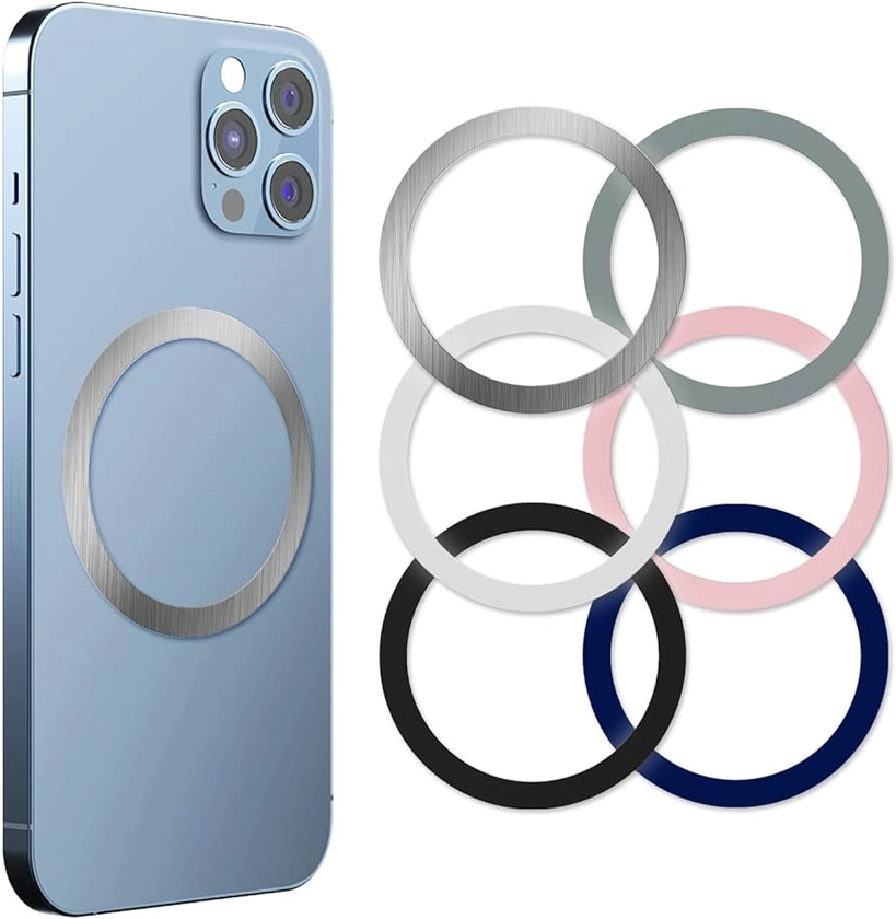 CheukKee 6Pcs Mag Safe Metal Ring Sticker,Mag-Safe Case Converter Adapter Ring for Magnetic Wireless Charging Phone Car Mount Compatible with Cell Phone Android Samsung Galaxy Pixel iPhone : Amazon.ca: Electronics