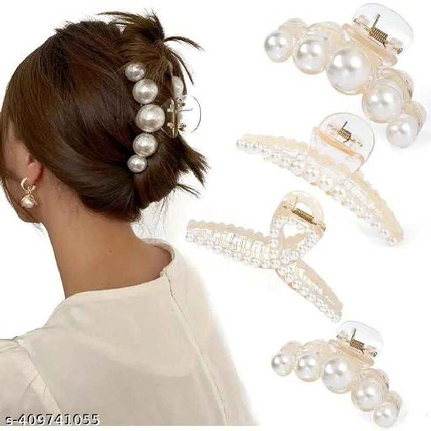 4 pcs Large pearl Hair Claw Clip New Elegant pearl hair cluture