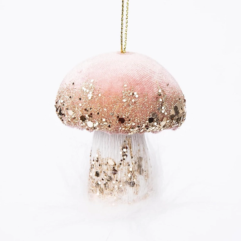 Pink Mushroom 6x7cm - Christmas Hanging Decoration | DIY at B&Q