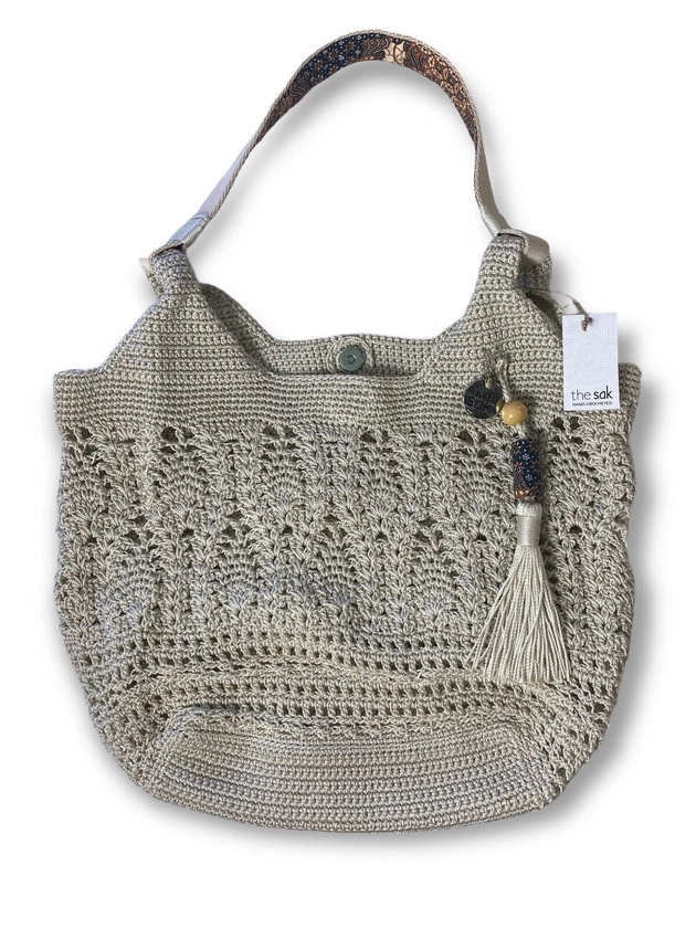 The Sak Sakroots Bucket Bohemian Bag Large and Wristlet Set Boho Hand Crochet