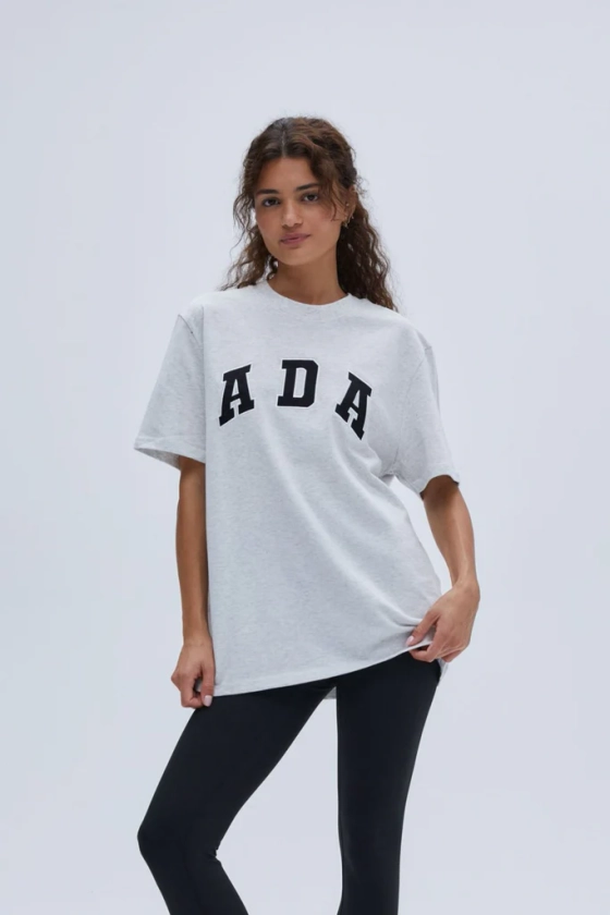 ADA Short Sleeve Oversized T-shirt - Grey Melange